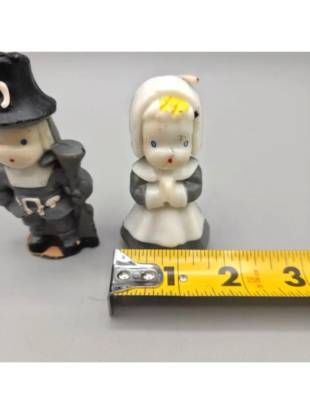 Vintage Gurley Pilgrim Figure Candles Thanksgiving Decor Set Of 2